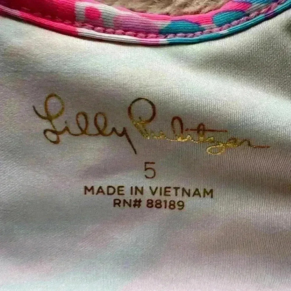 Lilly Pulitzer Kinsey Girls Swimsuit Top in Prosecco Pink Size 5 Ruffle Tankini - Picture 3 of 3